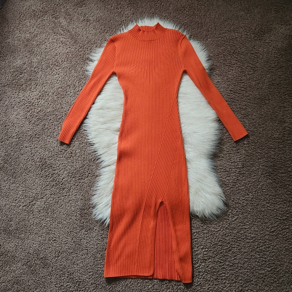 H&M Orange Sweater Dress
